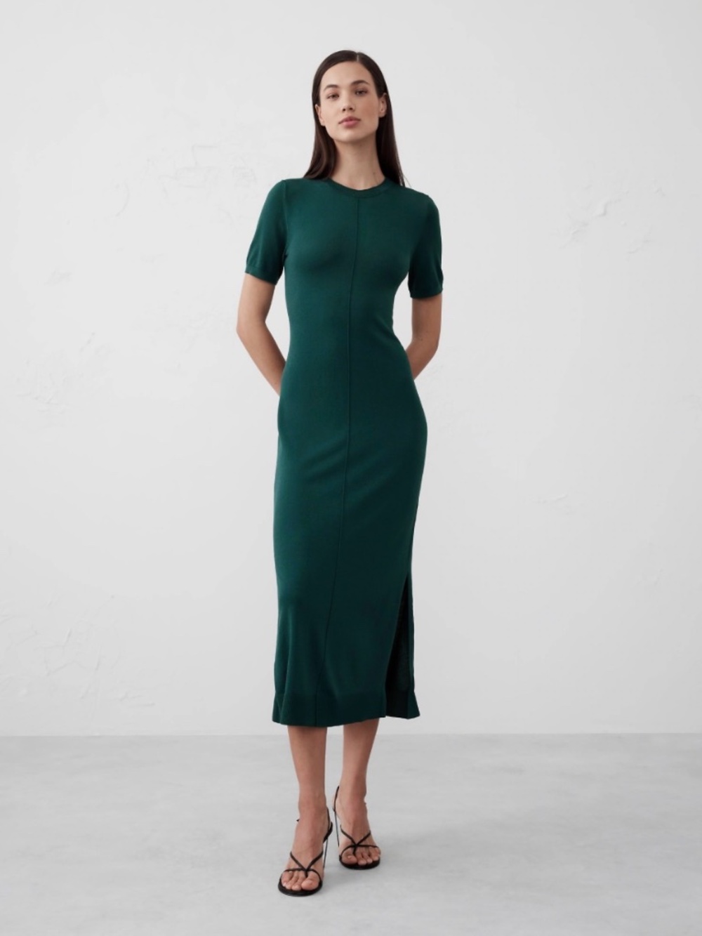 Seamed Midi Sweater Dress